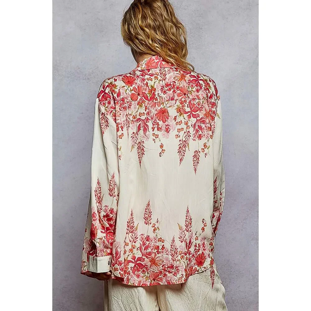 New Pol Matching Floral Boho Pants and Shirt Set